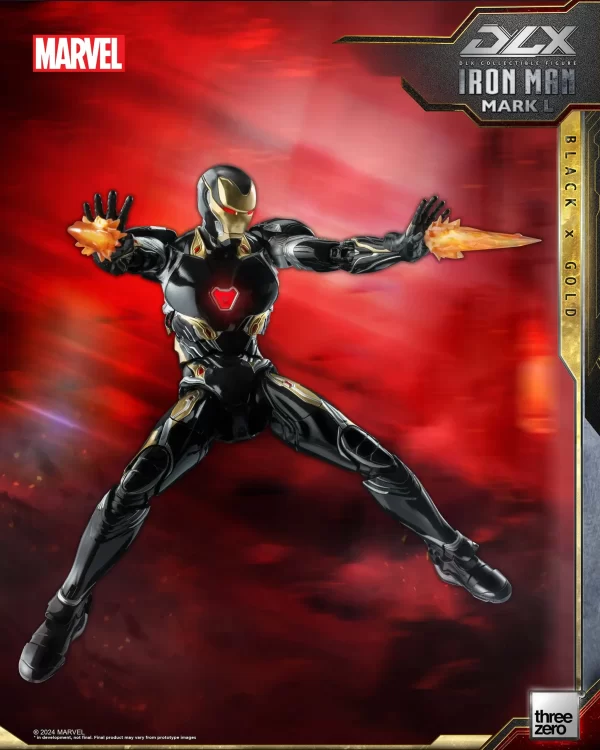 threezero X 漫威：DLX 鐵甲奇俠MARK 50（黑金版）｜高可動合金人偶
