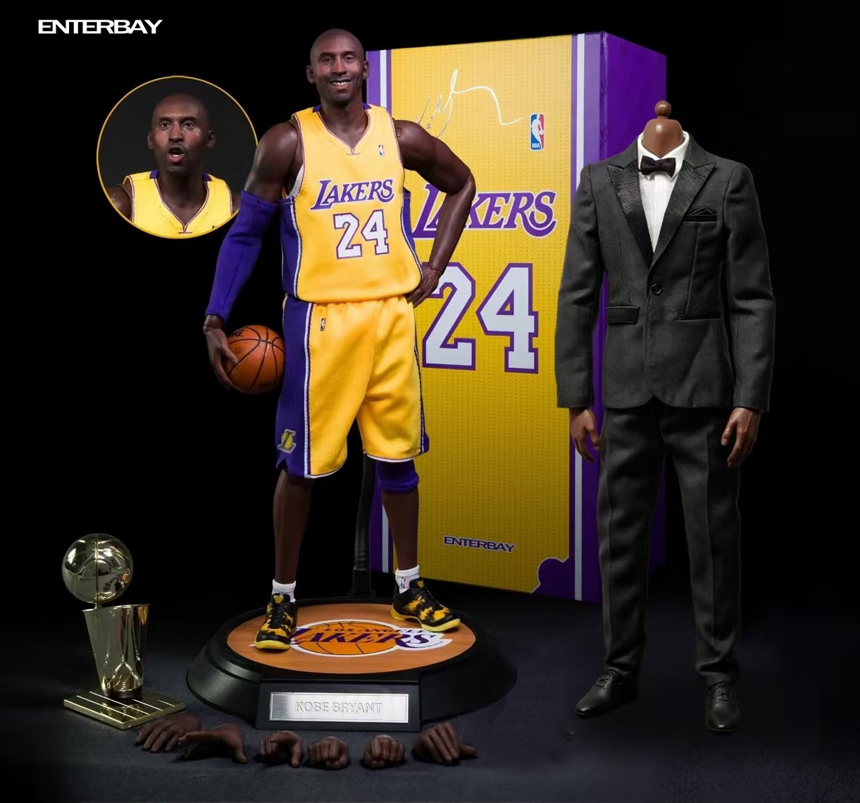 Nobletime ENTERBAY x NBA：1/6 高比·拜仁（2026年版）｜蠟像級高可動人偶（高30.5釐米）